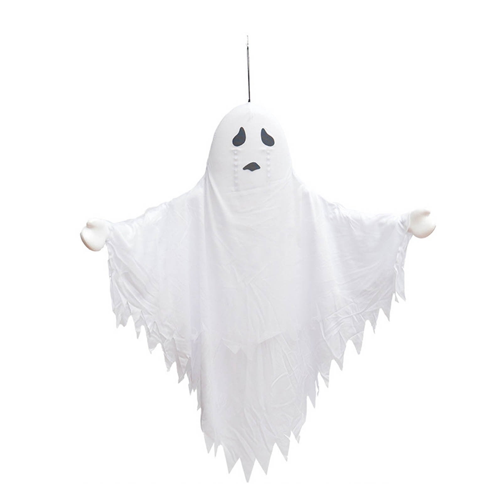 Spooksy™ Roiihwy Halloween Decorations White Ghost Ornament, Voice Activated Talking, Indoor Outdoor Decorative, 43.3x31.5x7.9in Multicolor