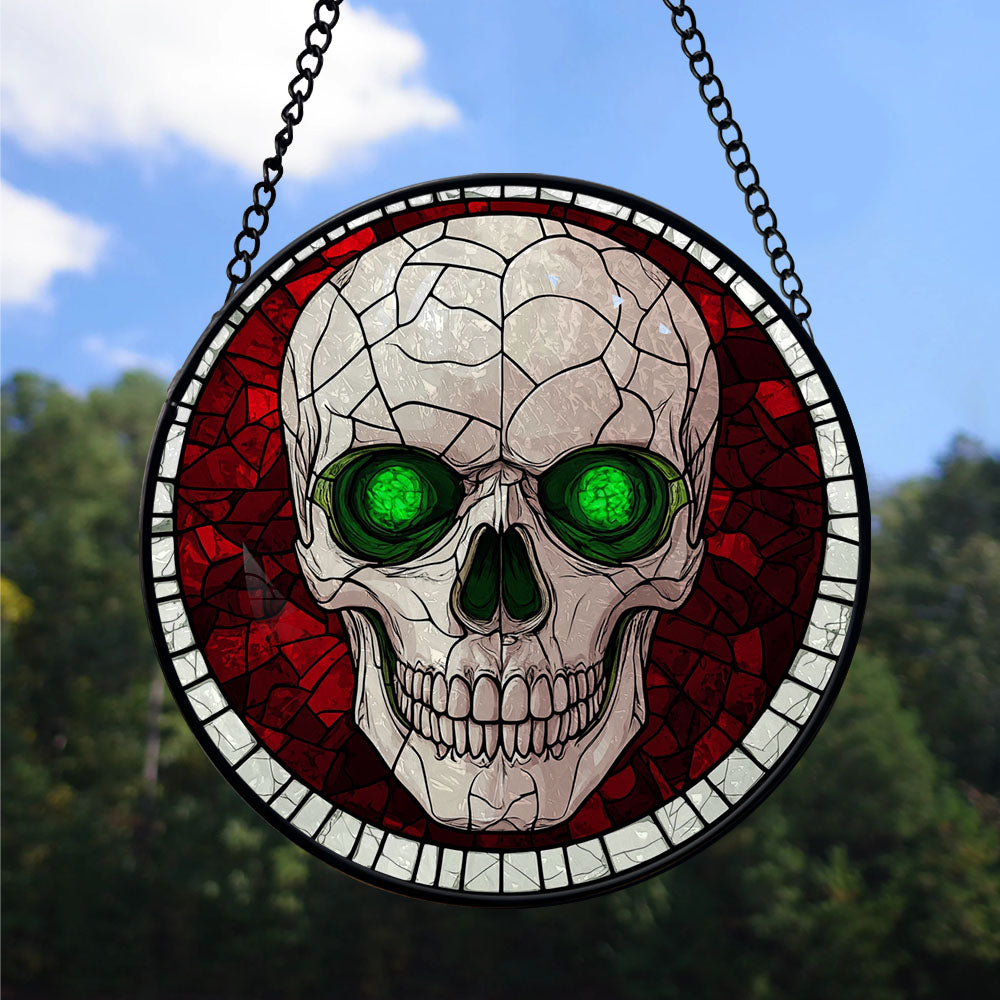 Spooksy™ Small Business Christmas Gift - Halloween Vampire Skeletons Spooky Christmas Stained Glass Hanging Ornament - Sparkling Holiday Tree Decoration, Xmas Gift for Friends & Family, 2025 Keepsake