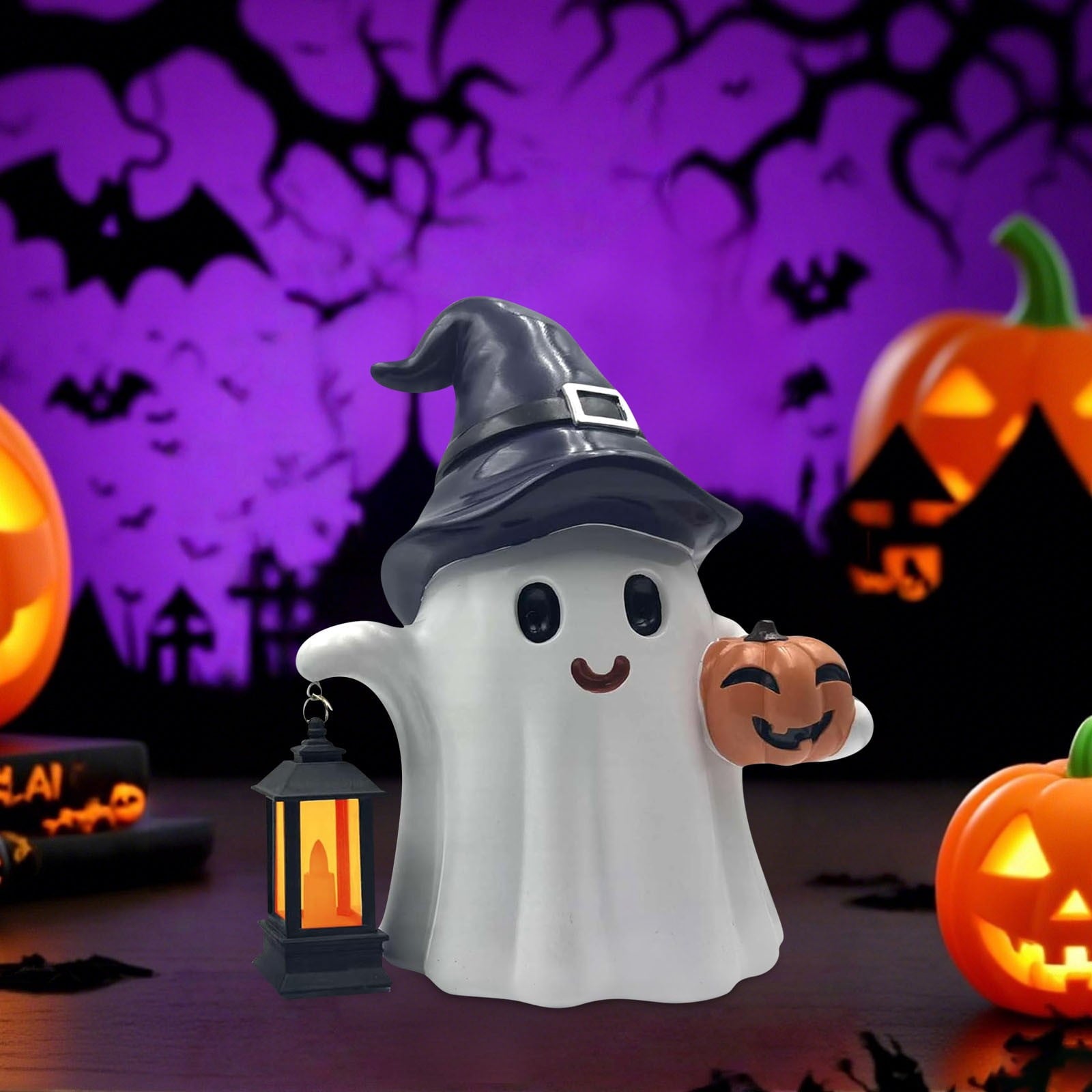 Spooksy™ 2pcs 9.8inch Halloween Decorations Pumpkin Decoration Desktop Ornament For Home Party Decoration Holiday Festive