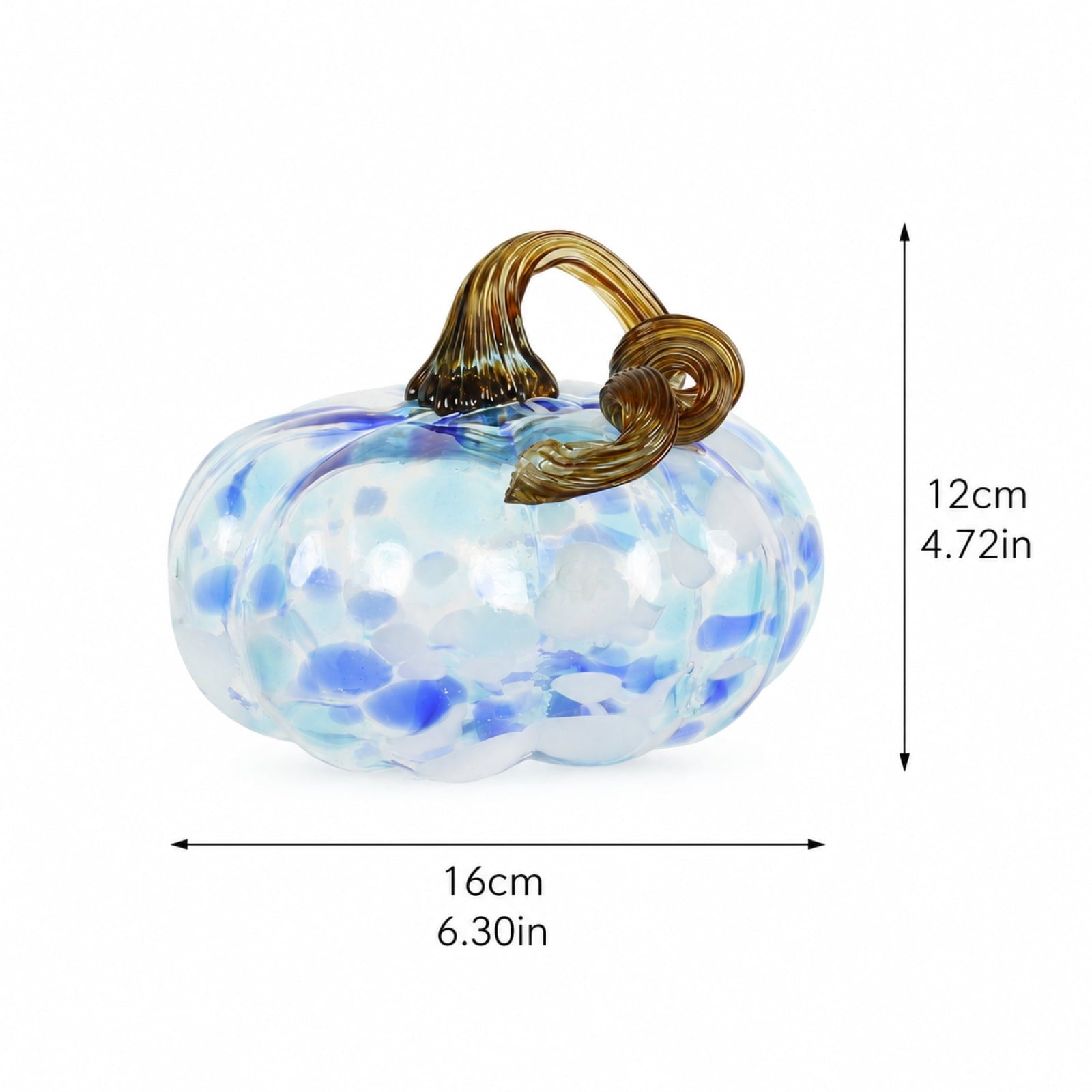 Spooksy™ Hand Blown Glass Pumpkin Figurines Halloween Decorations - Colorful Halloween Pumpkin Ornaments with Unique Swirl Patterns, Festive Tabletop & Tree Hanging Decoration