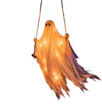 Spooksy™ Gaecuw 59 Inch Halloween Hanging Swing Ghost Decoration, Light-Up Gauze Ghost Ornament for Tree Yard Porch Outdoor Decor, As Shown