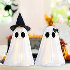 Spooksy™ 2PCS Halloween Ghost Light Set Decoration, Cute Ghost Light up for Home Halloween Party Tabletop Kitchen Counter Fireplace Mantle Decoration