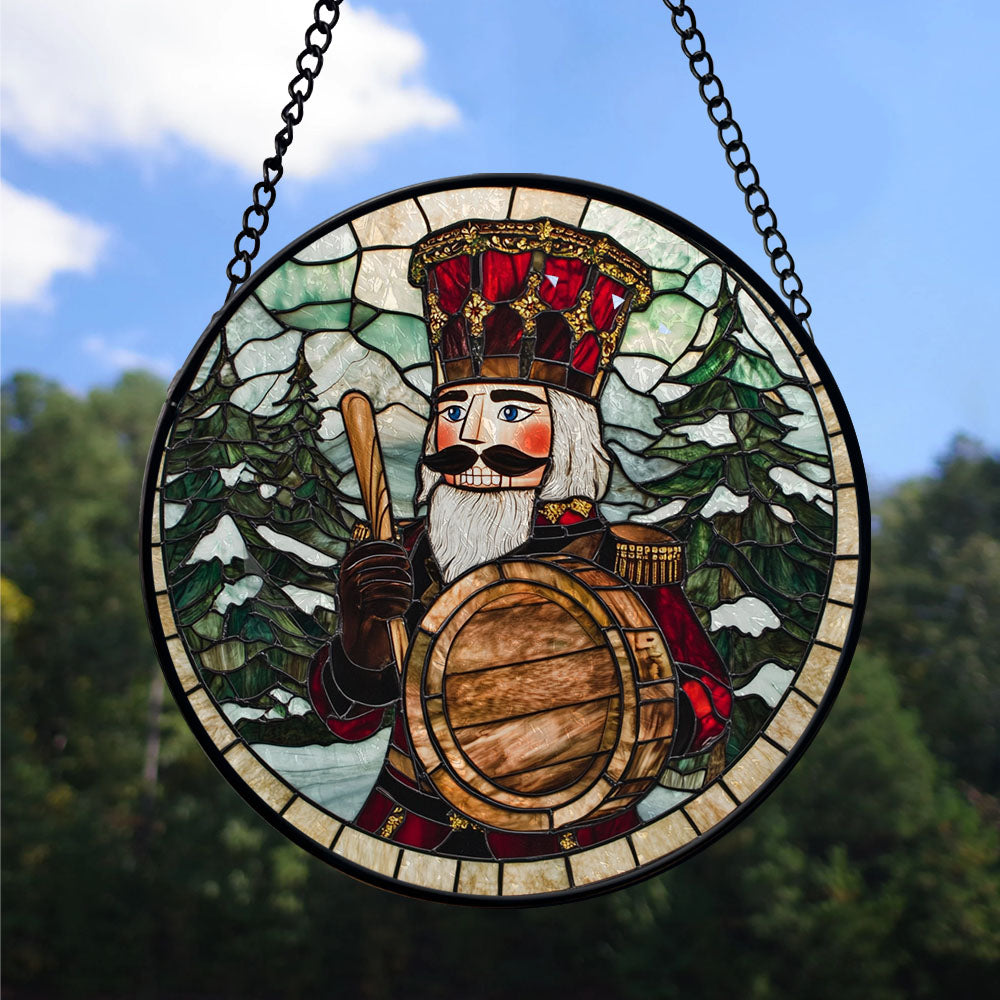 Spooksy™ Bedroom Christmas Gift - Christmas Wooden Nutcracker Halloween Stained Glass Hanging Ornament - Snow-Dusted Pines Christmas Tree Decor, Gift for Family & Friends, Keepsake 2025