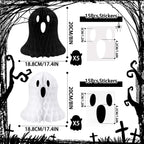 Spooksy™ 10 PCS Halloween Ornaments Hanging Cute White Black Ghost Honeycomb Decoration Halloween Tree Decorations Paper Ghost Table Decor for Home Office Classroom Holiday Party Supplies