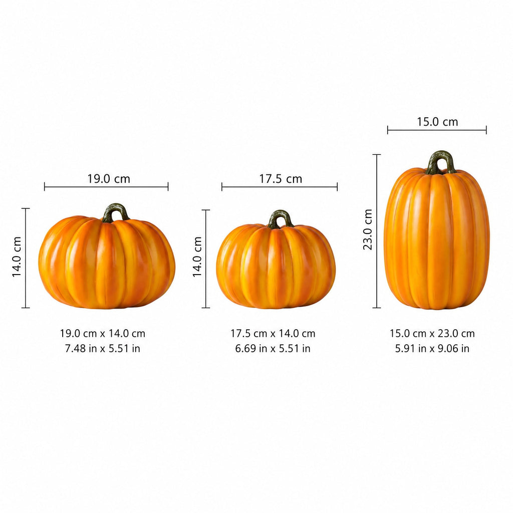Spooksy™ GIPQJK Summerween Simulated Creative Pumpkin Resin Craft Ornament for Halloween Decorative Autumn Home Decoration Outdoor Garden Party Supply Artistic DIY Craft Gift for Fall Season C