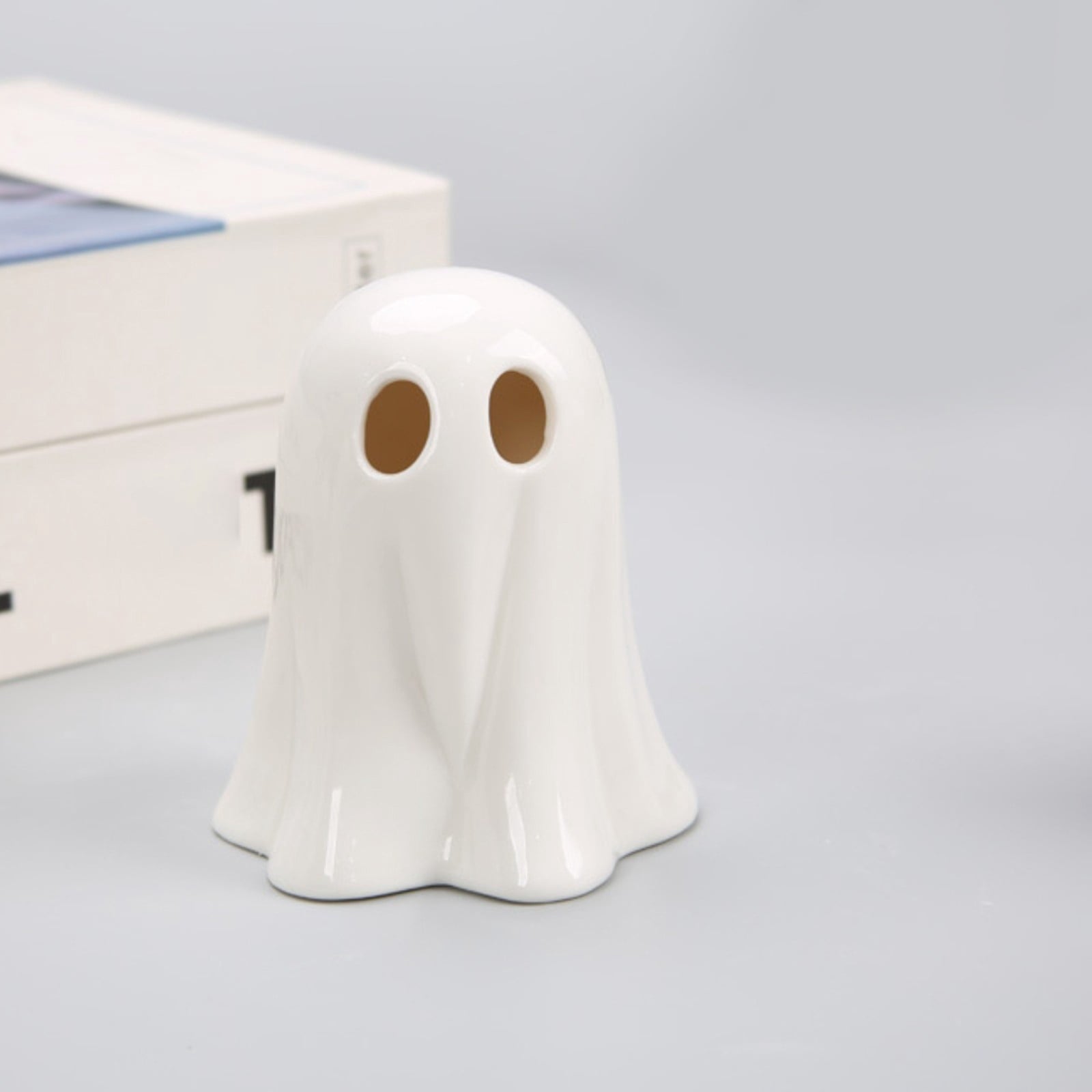 Spooksy™ 3 Pcs Halloween Spooky Ghost Ornaments â?? Warm Glow with Eerie Eyes, Halloween Decorations for Snack Tables, Dessert Stations & Halloween Party Setups â?? perfect for Costume Parties with spooky setups