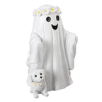 Spooksy™ Hand Painted White Ghost Walking Dog Statue Weatherproof Halloween Ornament for Farmhouse Porch Indoor Shelf Seasonal Decor(Whiteï¼?