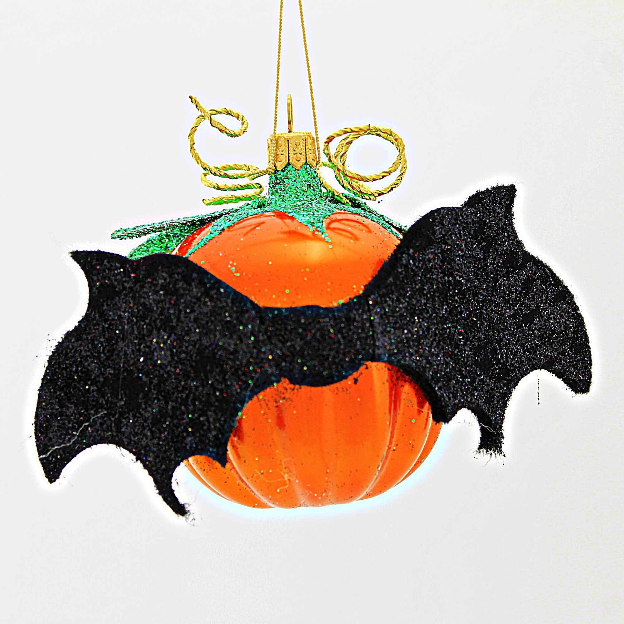Spooksy™ Santa Land Batty Jack - 1 Glass Ornament 3.25 Inch, Glass - Halloween Ornament Pumpkin 23D1000