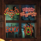 Spooksy™ 4-Pack Halloween Lighted Window Silhouette Lights, LED Hanging Ornaments with Cobweb, Pumpkin, Cat and Skull Designs