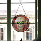 Spooksy™ Mom Christmas Gift - Halloween Vampire Skeletons Spooky Stained Glass Hanging Ornament - Silver & Gold Christmas Tree Decor, Holiday Gift for Family & Friends, Collectible 2025