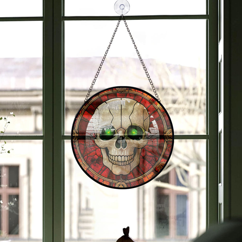 Spooksy™ Mom Christmas Gift - Halloween Vampire Skeletons Spooky Stained Glass Hanging Ornament - Silver & Gold Christmas Tree Decor, Holiday Gift for Family & Friends, Collectible 2025