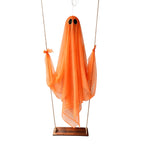 Spooksy™ Halloween Outdoor Hanging Ghost Halloween Hanging Ghost Decorations Battery Operated Swinging Ghost Prop Sheer Gauze Glowing Specter Swing Ornament for Yard Window Indoor Outdoor Display,Saffron