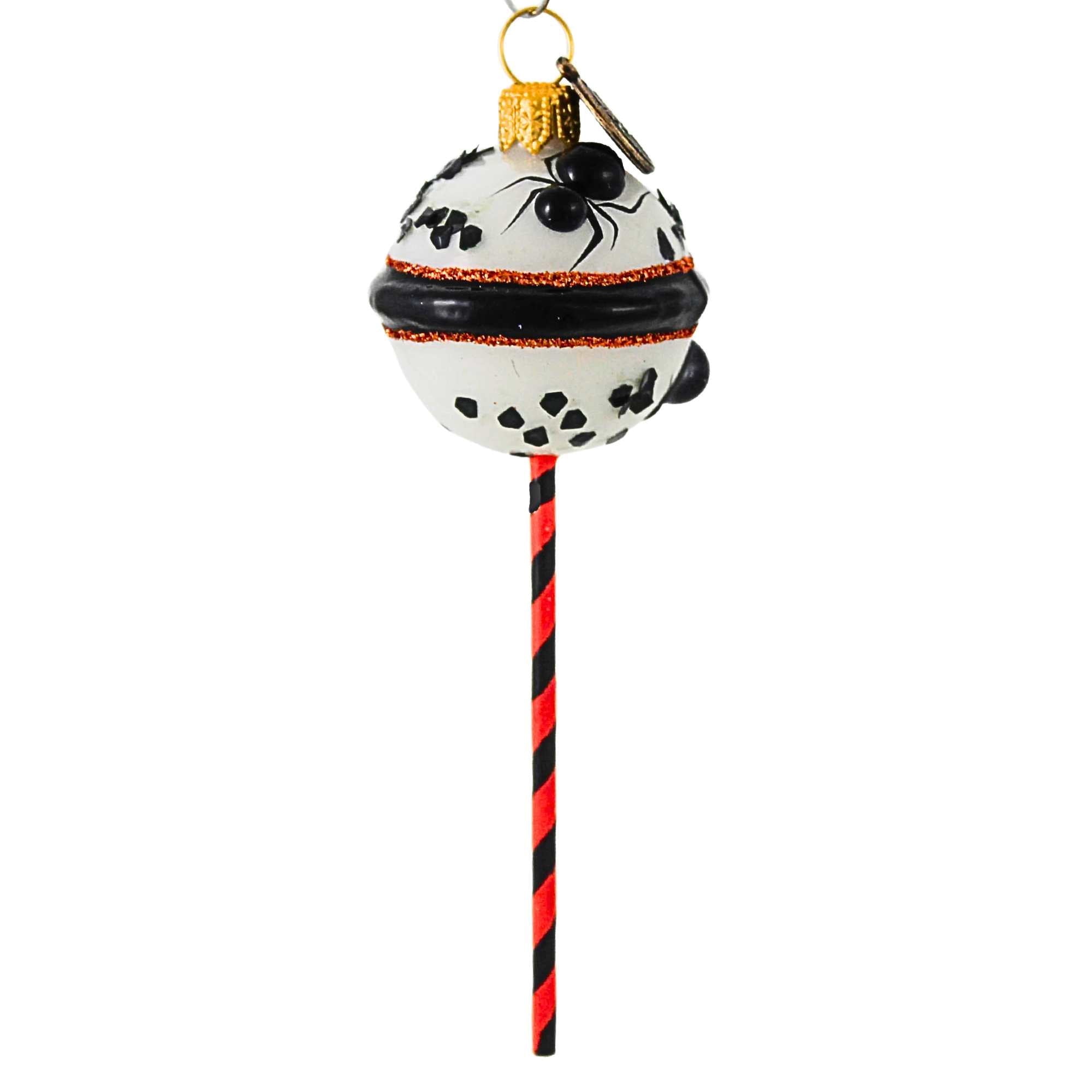 Spooksy™ Blu Bom Black White Spider Cake Pop Glass Ornament Halloween Sweets 2022135