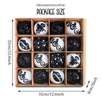 Spooksy™ Creepy Boo Assorted 16 Piece Black and White Ornament Bundle, Monochrome 3" Halloween Bauble Set