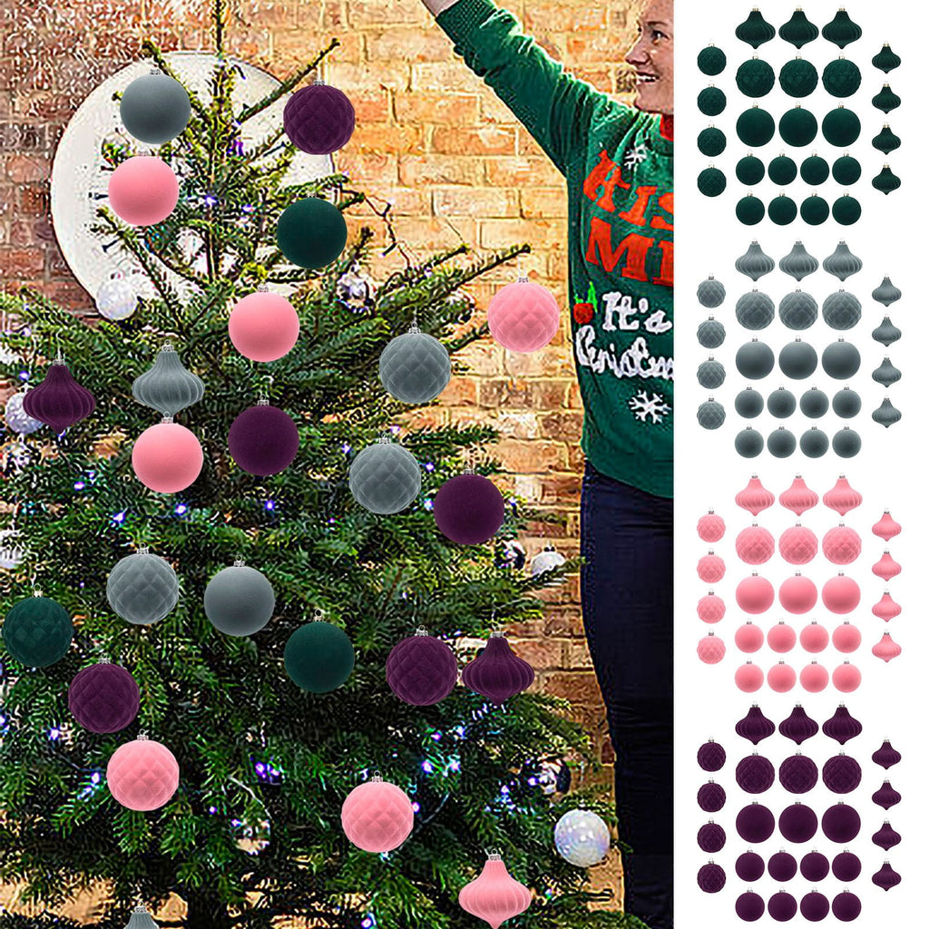 Spooksy™ HBBKVI Purple 3.1" Christmas Balls Christmas Tree Decoration Ornaments Shatterproof Hanging Balls for Birthday Halloween Holiday Wedding Decorations Set of 25pcs