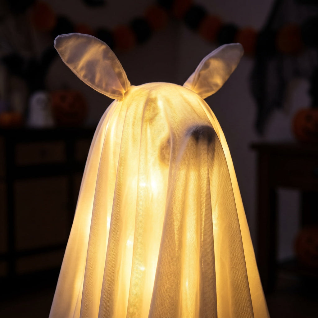 Spooksy™ Halloween Decorations, LED Lighted Ghost Walking Dog Statues, Spooky Halloween Indoor Decor for Home Tabletop Patio Garden Ornament (Ghost*1?? Ghost Dog*2)