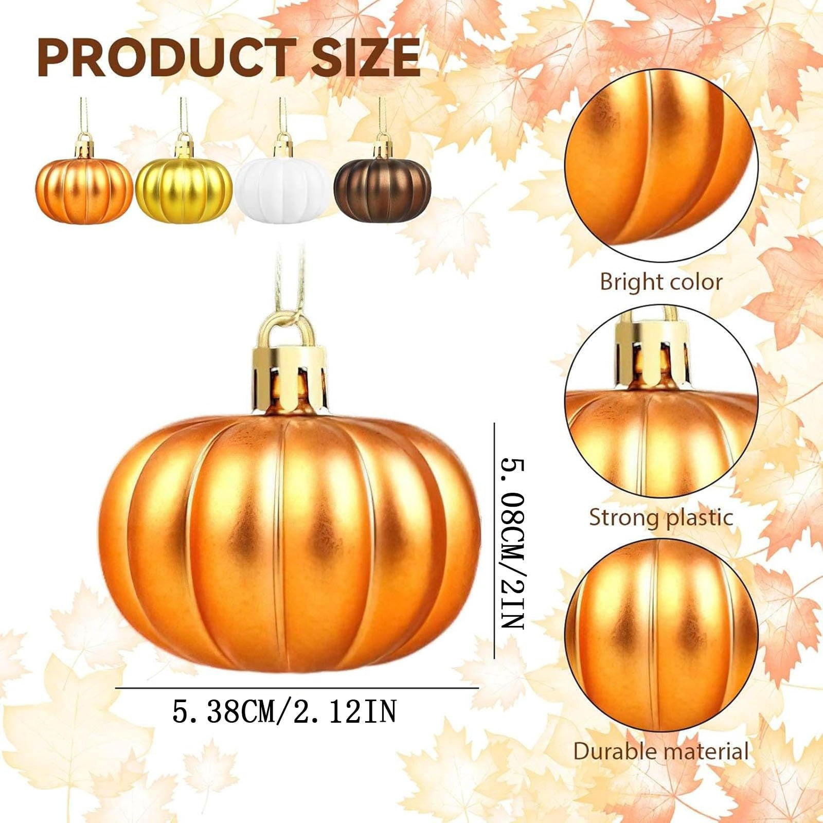 Spooksy™ Halloween Decorations Outdoor Hanging Pumpkin Pendant Ornaments 24Pc Set Halloween Decor Indoor Fall Decorations for Home Tree Hanging Colored Ball Decor