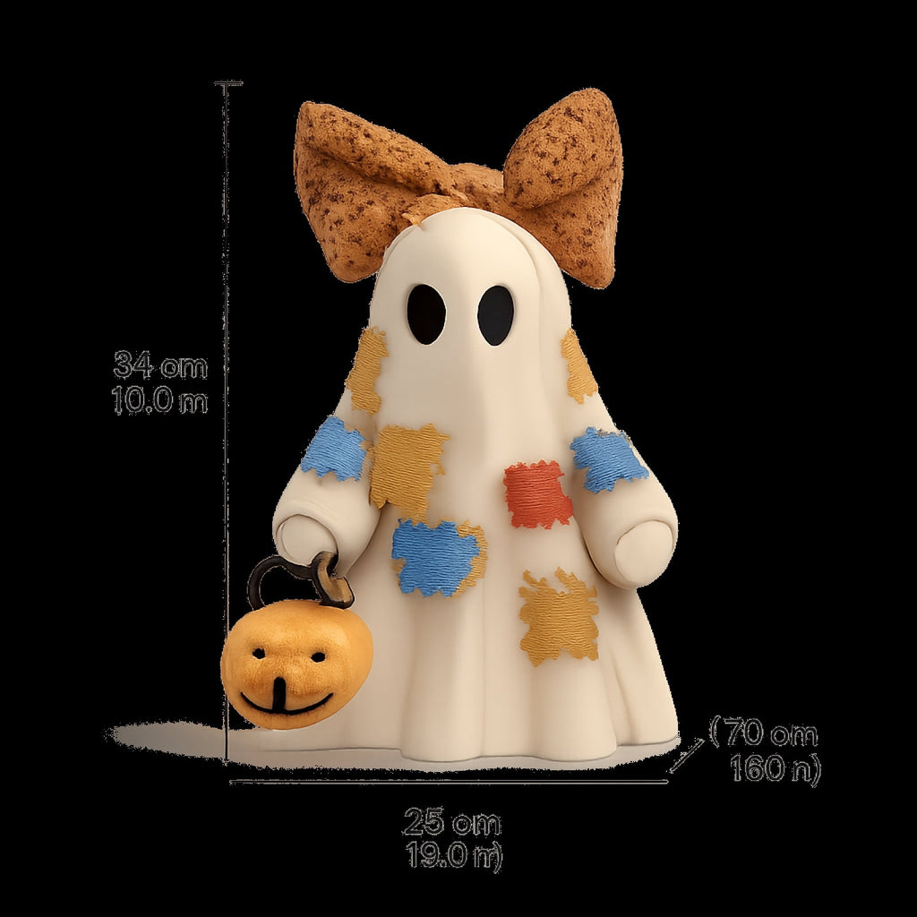 Spooksy™ GIPQJK Summerween Cute Ghost Resin Figure with Bow Tie Holding Pumpkin Statue, Creative Halloween Desktop Shelf Home Decor Ornament A