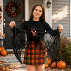 Spooksy™ Spooky Halloween Bat Hanging Prop, Large Scary Bat Decoration with LED Red Eyes, Creepy Black Bat Ornament for Halloween Haunted House, Door, Yard Decor