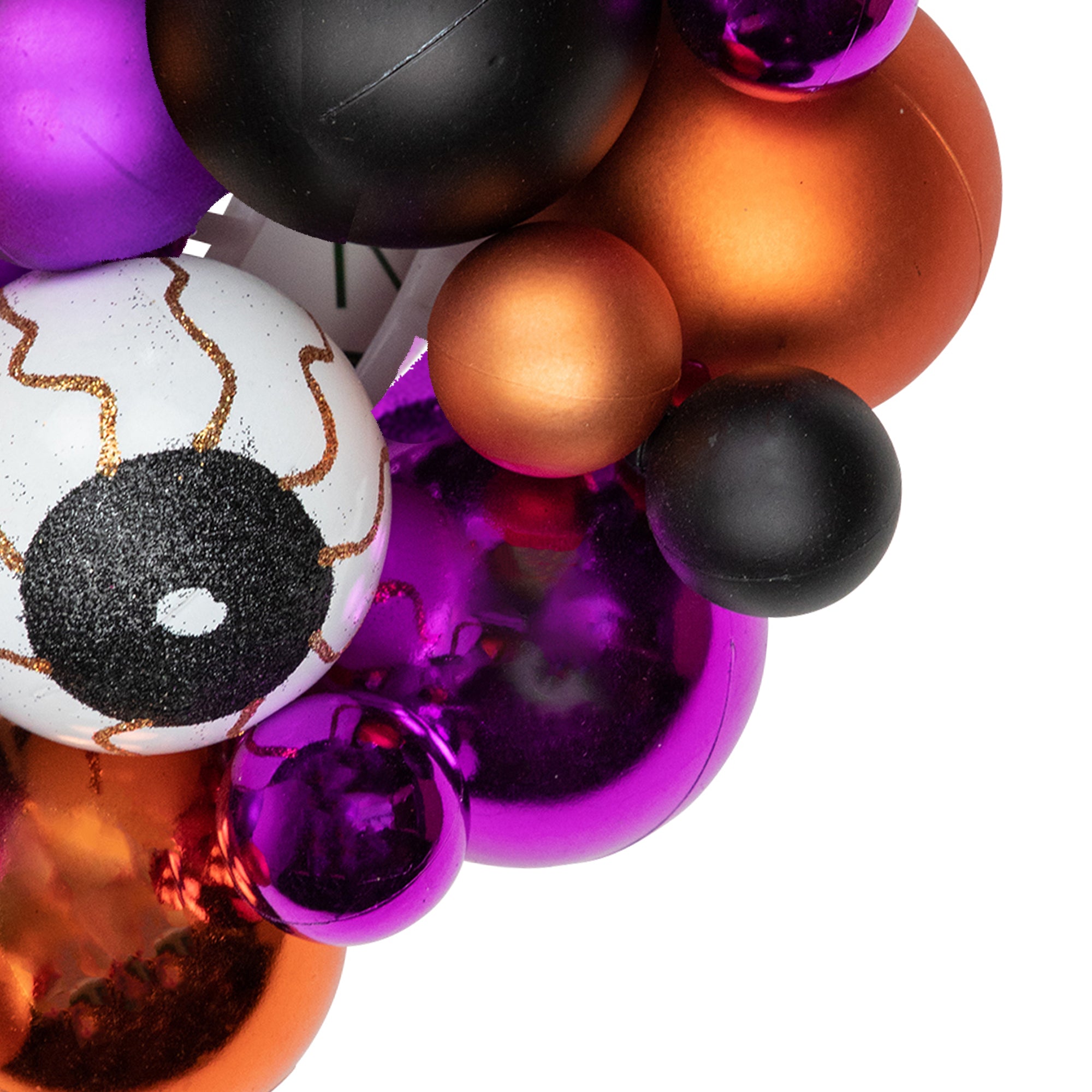 Spooksy™ Northlight Eyeballs and Shatterproof Ornaments Small Halloween Wreath - 13" - Purple and Black -