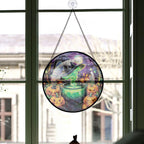 Spooksy™ Christmas Gift Idea - Halloween Pumpkin Gothic Halloween Spooky Stained Glass Hanging Ornament - Classic Christmas Tree Decoration, Holiday Gift for Dad, Mom, Friends, Family