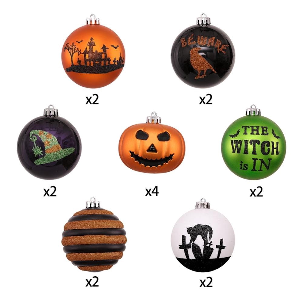 Spooksy™ Halloween Ornament Round Ball 16 Piece Set
