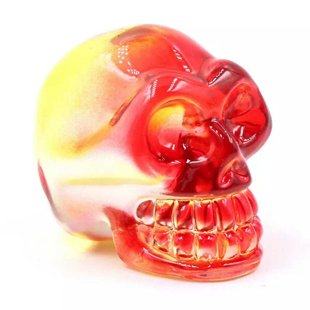 Spooksy™ HOOUN 8pcs 2inch Electroplated Multicolor Carved Skull Crystal Ornaments Halloween