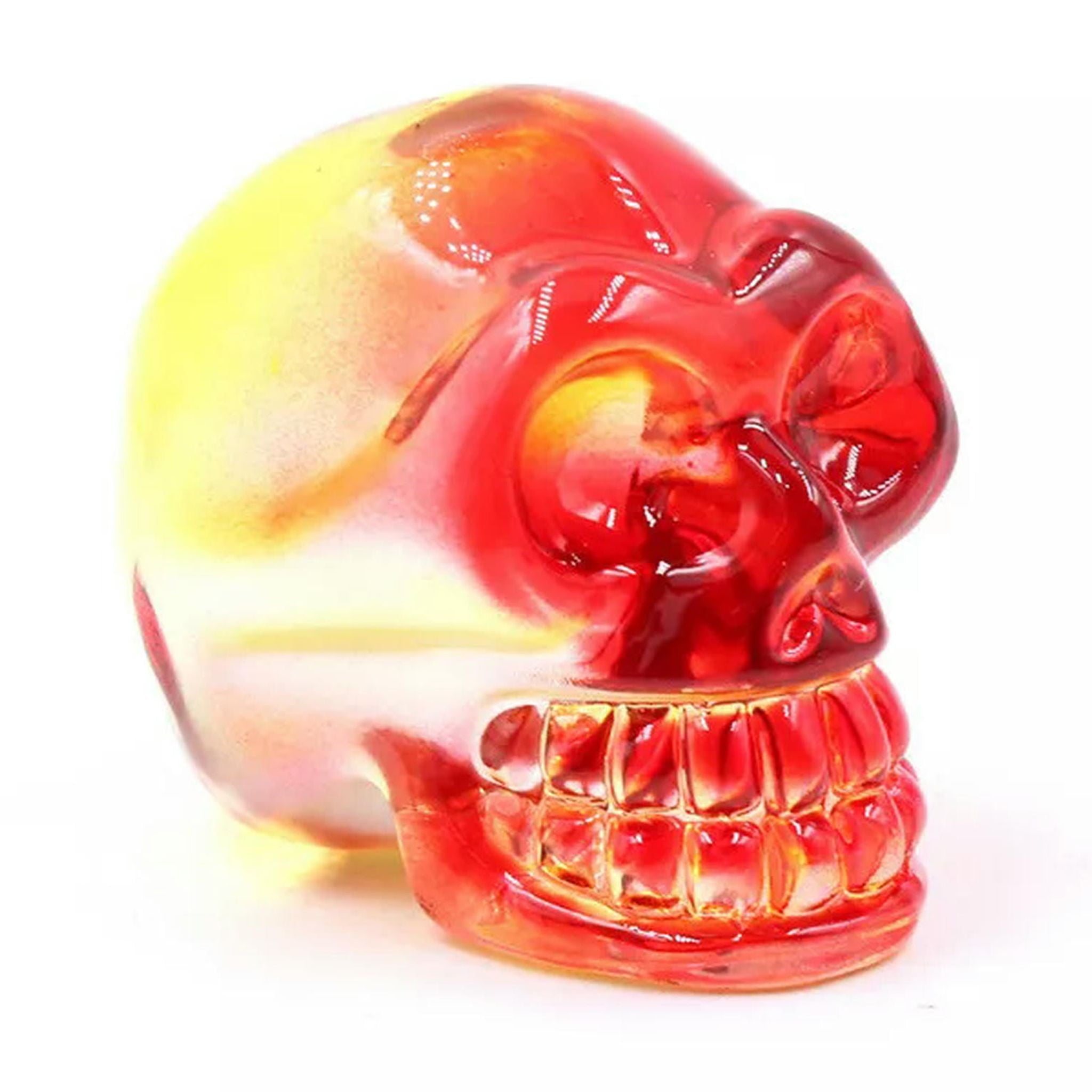 Spooksy™ HOOUN 8pcs 2inch Electroplated Multicolor Carved Skull Crystal Ornaments Halloween