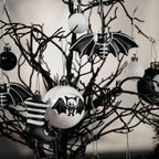 Spooksy™ Halloween Skeleton Black and White Ornament Set