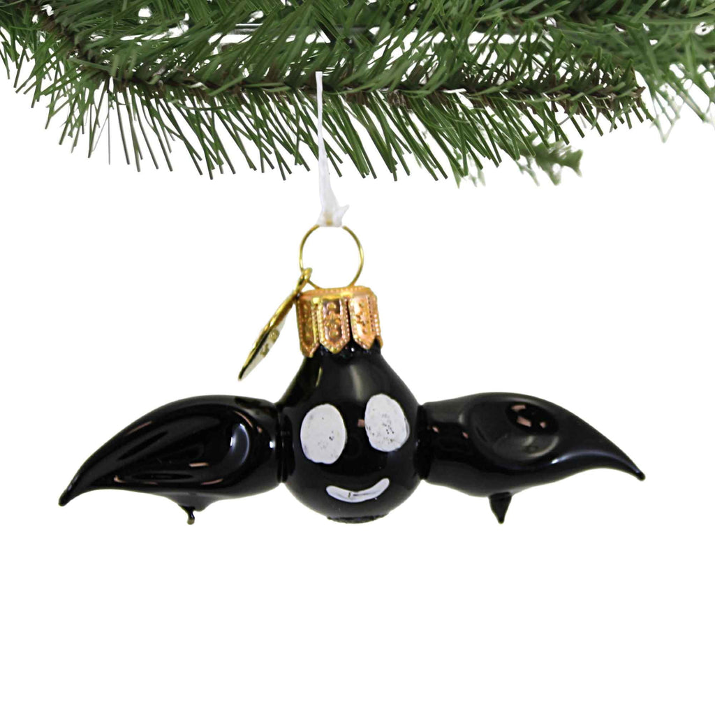 Spooksy™ Morawski 1.00In Mini Black Bat, Glass, Ornament Halloween Small Size 11470