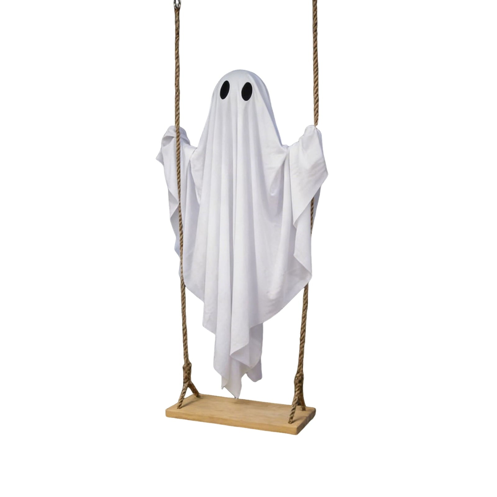 Spooksy™ Hanging Swing Ghost Halloween Ornament, 5FT Cute Spooky Ghost Decor, Outdoor Holiday Decoration for Yard Porch Tree, Ideal Halloween Gift for Family (lamp*1 remote control*1)