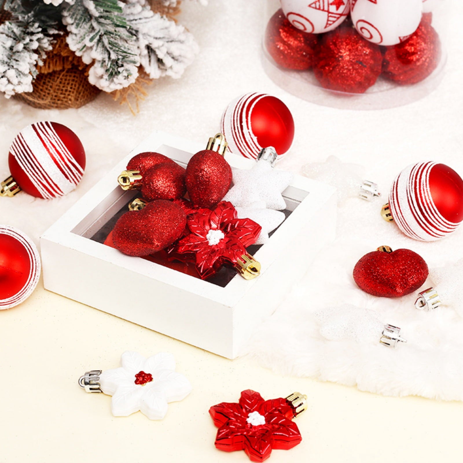 Spooksy™ Christmas Balls - Christmas Tree Decoration Ornaments Shatterproof Hanging Balls for Birthday Halloween Holiday Wedding Decorations Set of 41 pcs