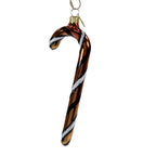 Spooksy™ 5.75In Orange White Black Candy Cane, Glass, Ornament Halloween Stripe 14755