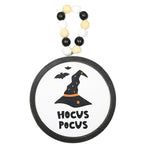 Spooksy™ Ganz Fun Halloween Disk Ornaments - Three Hanging Disk 7.75 Inch, Wood Pulp - Pumpkin Spider Hocus Pocus