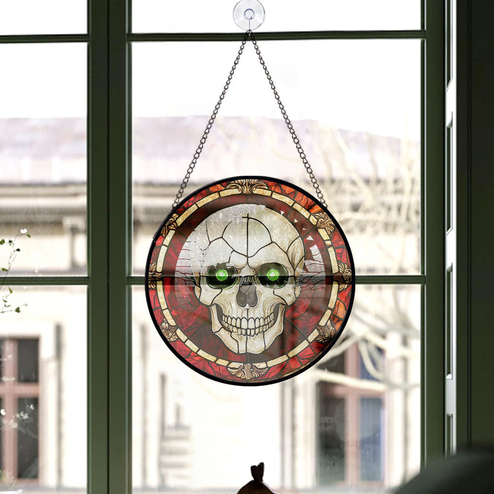 Spooksy™ Couple Christmas Gift - Halloween Vampire Skeletons Spooky Stained Glass Hanging Ornament - Cozy Christmas Tree Decor, Winter Holiday Gift for Mom, Dad, Family, Friends