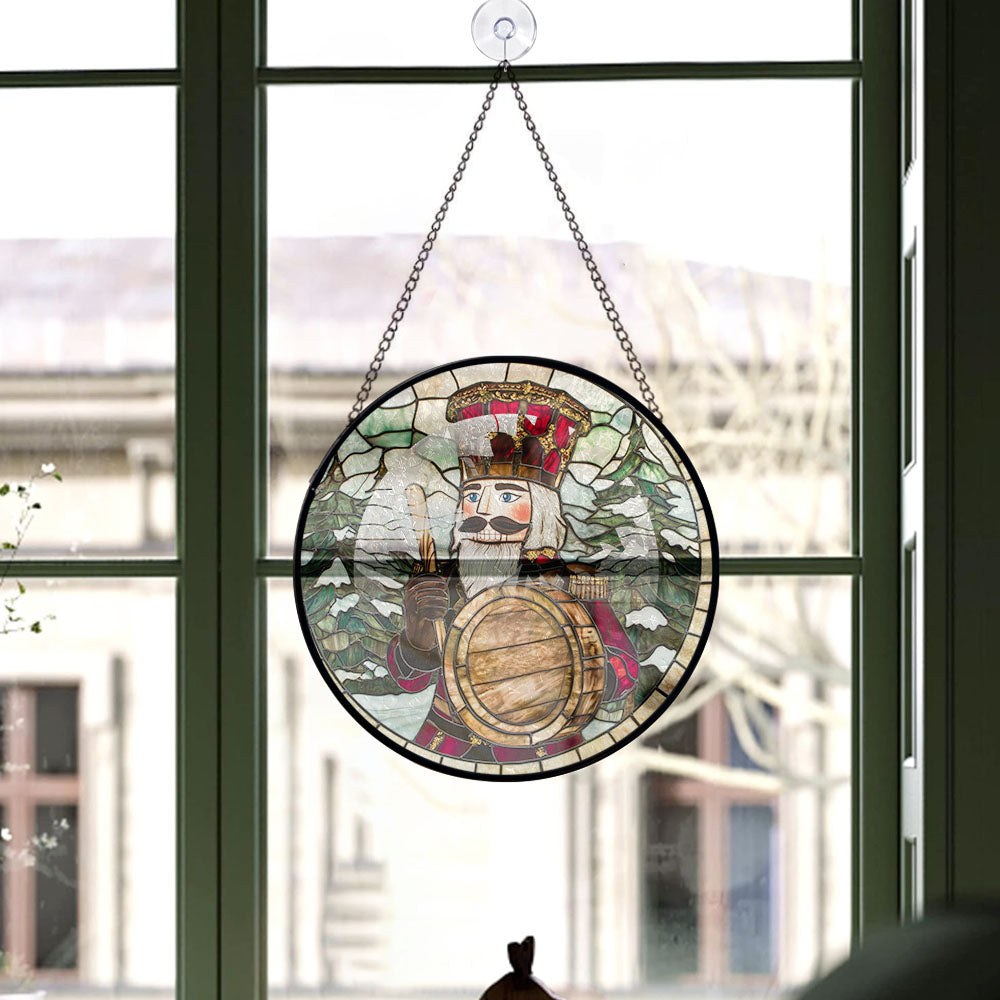Spooksy™ Bedroom Christmas Gift - Christmas Wooden Nutcracker Halloween Stained Glass Hanging Ornament - Snow-Dusted Pines Christmas Tree Decor, Gift for Family & Friends, Keepsake 2025