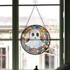 Spooksy™ Christmas Gift Bundle - Halloween Vampire Ghost Orange Blues Spooky Stained Glass Hanging Ornament - Merry & Bright Xmas Tree Decor, Holiday Gift for Family & Friends