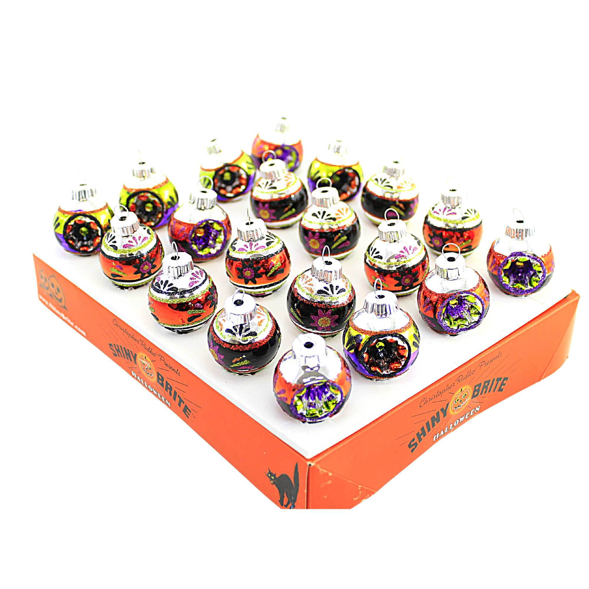 Spooksy™ Shiny Brite 1.25" Rounds & Reflectors Ornament Halloween Decorated 4028049