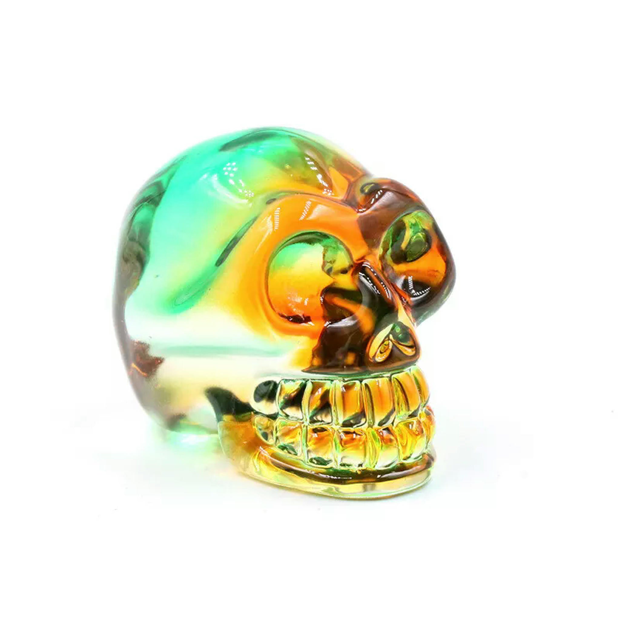 Spooksy™ HOOUN 8pcs 2inch Electroplated Multicolor Carved Skull Crystal Ornaments Halloween