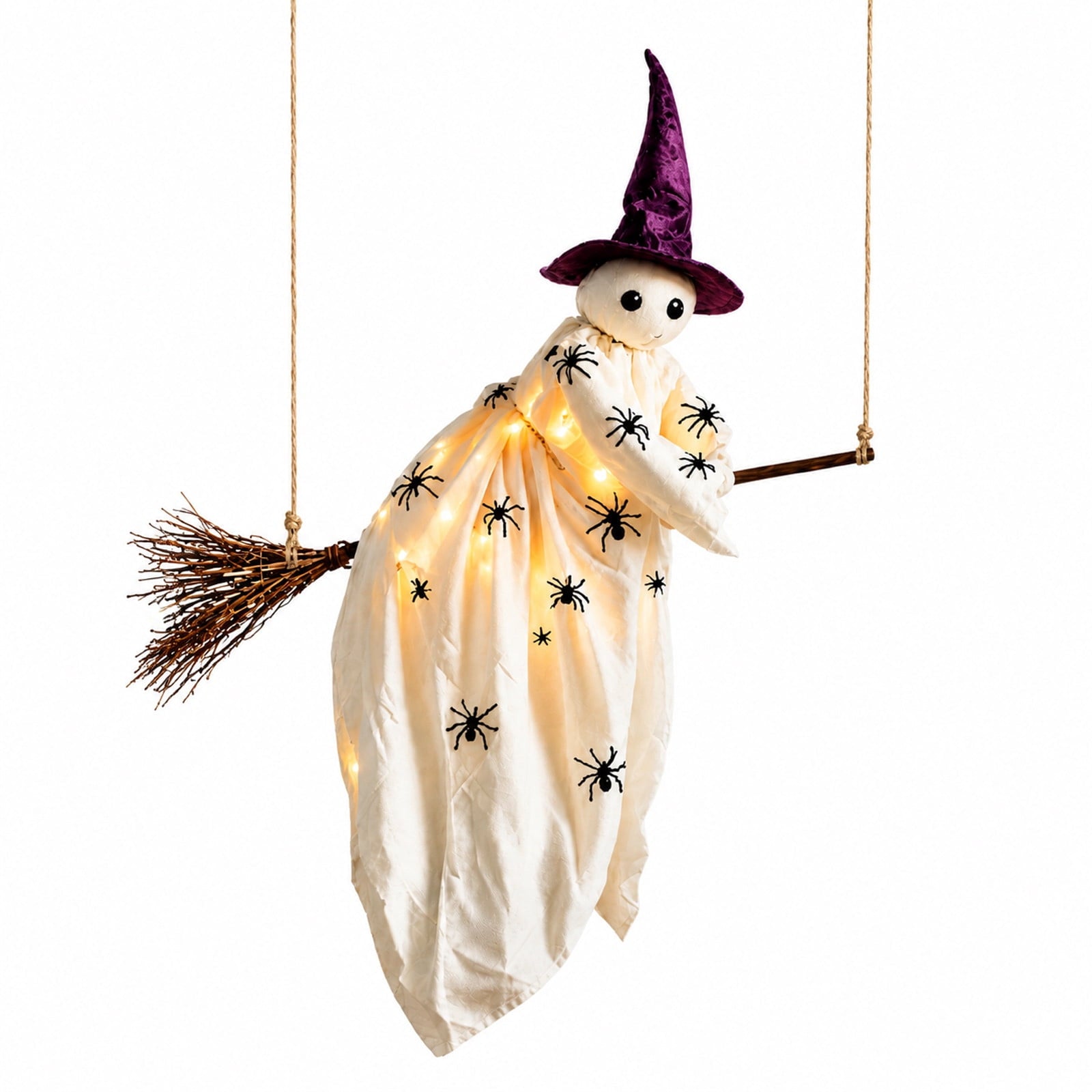 Spooksy™ Halloween Flying Ghost Decorations, Large Hanging Ghost Ornament with Weather Resistant Design and Swinging Effect, Spooky Outdoor Yard Decor for Porch Tree Garden Party House Decoration-A
