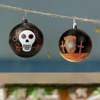 Spooksy™ Halloween Ornaments for Tree - 9 Pieces Spooky Gothic Hanging Pendant Balls, Shatterproof ABS Indoor Halloween Decorations for Hoe & Office Decorm