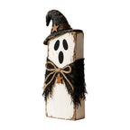 Spooksy™ PLLFRLRT Wooden Halloween Decorations Set Of 3 Fall Mantel Decor Ornaments Farmhouse Tabletop Signs with Witch Hat