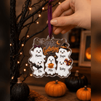 Spooksy™ Personalized Ghost Gathering Family Acrylic Halloween Hanging Ornament