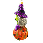 Spooksy™ Blu Bom Witch On A Pumpkin Glass Ornament Halloween Jol Wicked 2022115