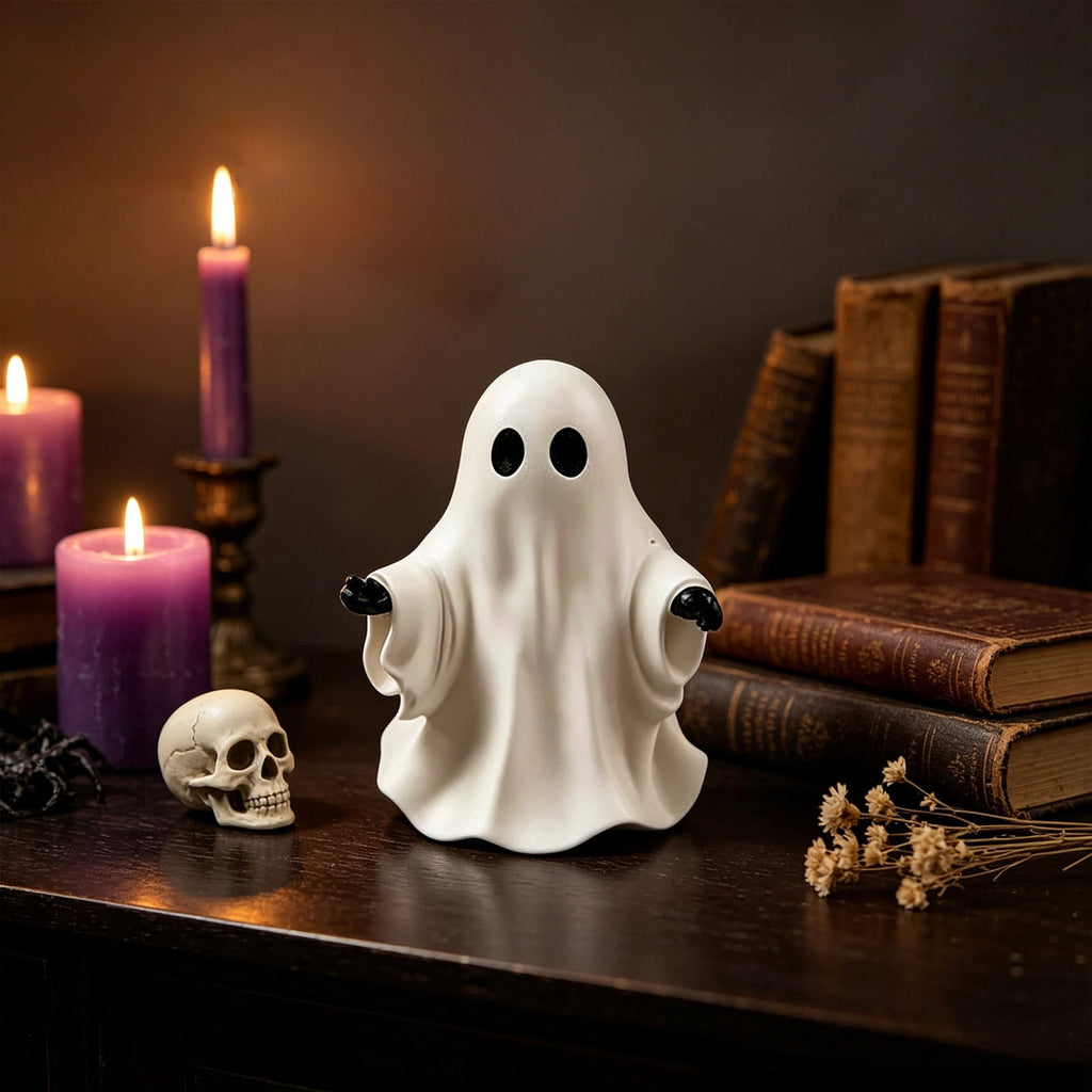 Spooksy™ PLLFRLRT Cute Halloween Decorations Resin Tabletop Statue Ghost Ornaments Mantel Shelf Party Home Decors