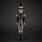 Spooksy™ 14" Resin Skeleton Nutcracker Figurine, Halloween Soldier Statue, Hand Painted Black Gold Nutcracker Ornament for Holiday Tabletop Decoration