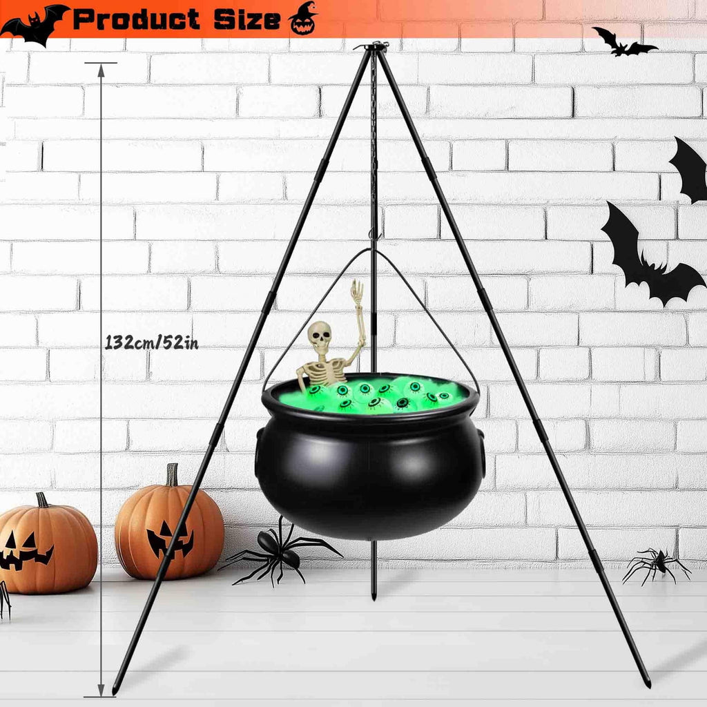 Spooksy™ YIKA Halloween Decoration Tripod Witch Pot Lamp Decorative Strip With Skeleton Man Halloween Ornaments